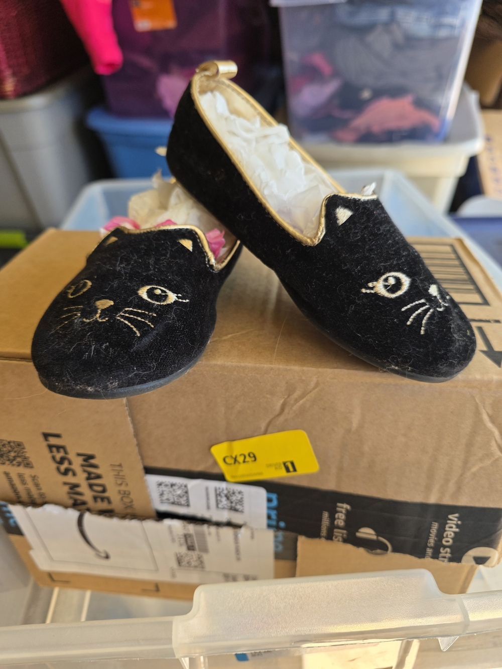 Old Navy Black Cat Face Girls Dress Shoes